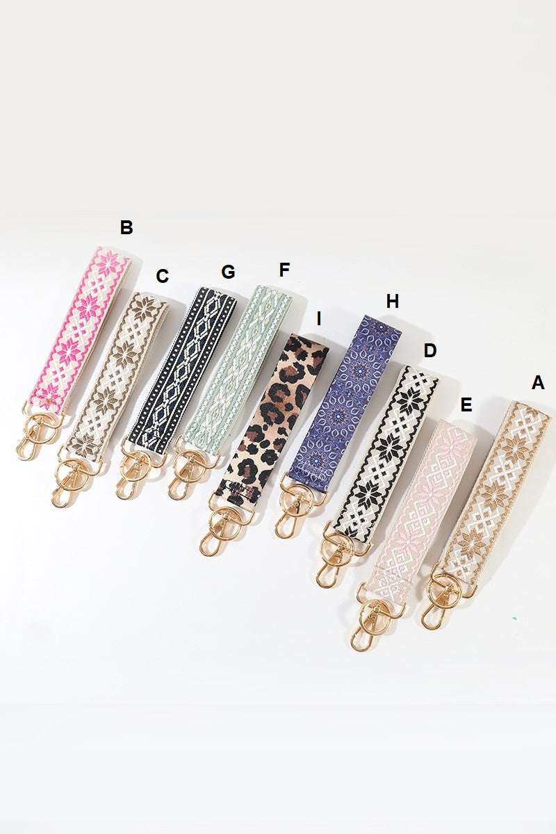 Jacquard Weave Wristlet Keychains