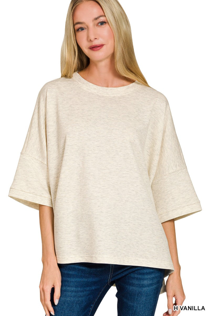 Scuba Round Neck Top - H Vanilla