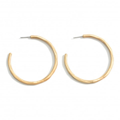 2in Hammered Hoops, Gold