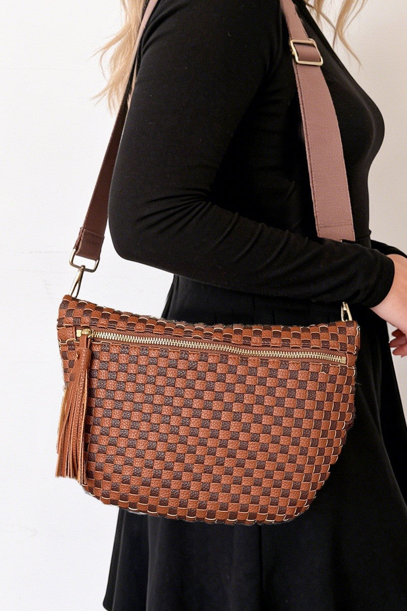 Woven Bum Bag - Brown