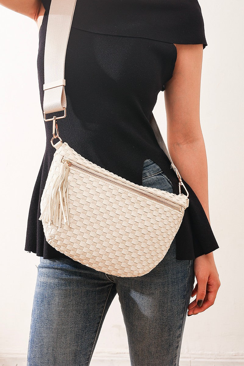 Woven Bum Bag - Beige