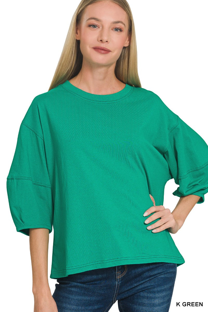 3/4 Balloon Sleeve Top