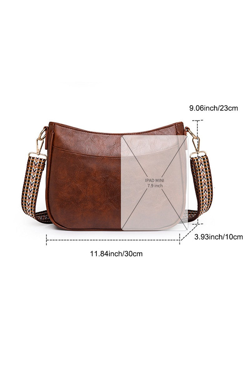 LEATHER MESSENGER BAG -Brown