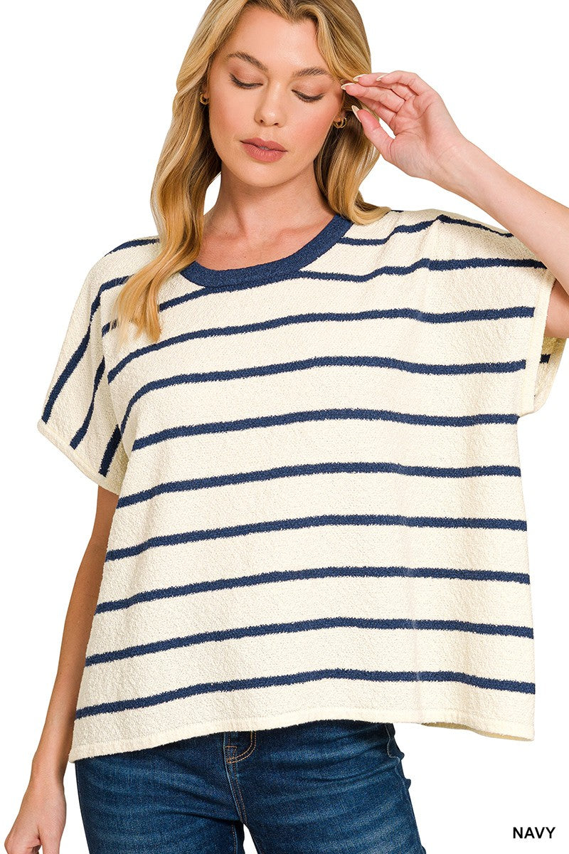 Striped Oversize Sweater Top