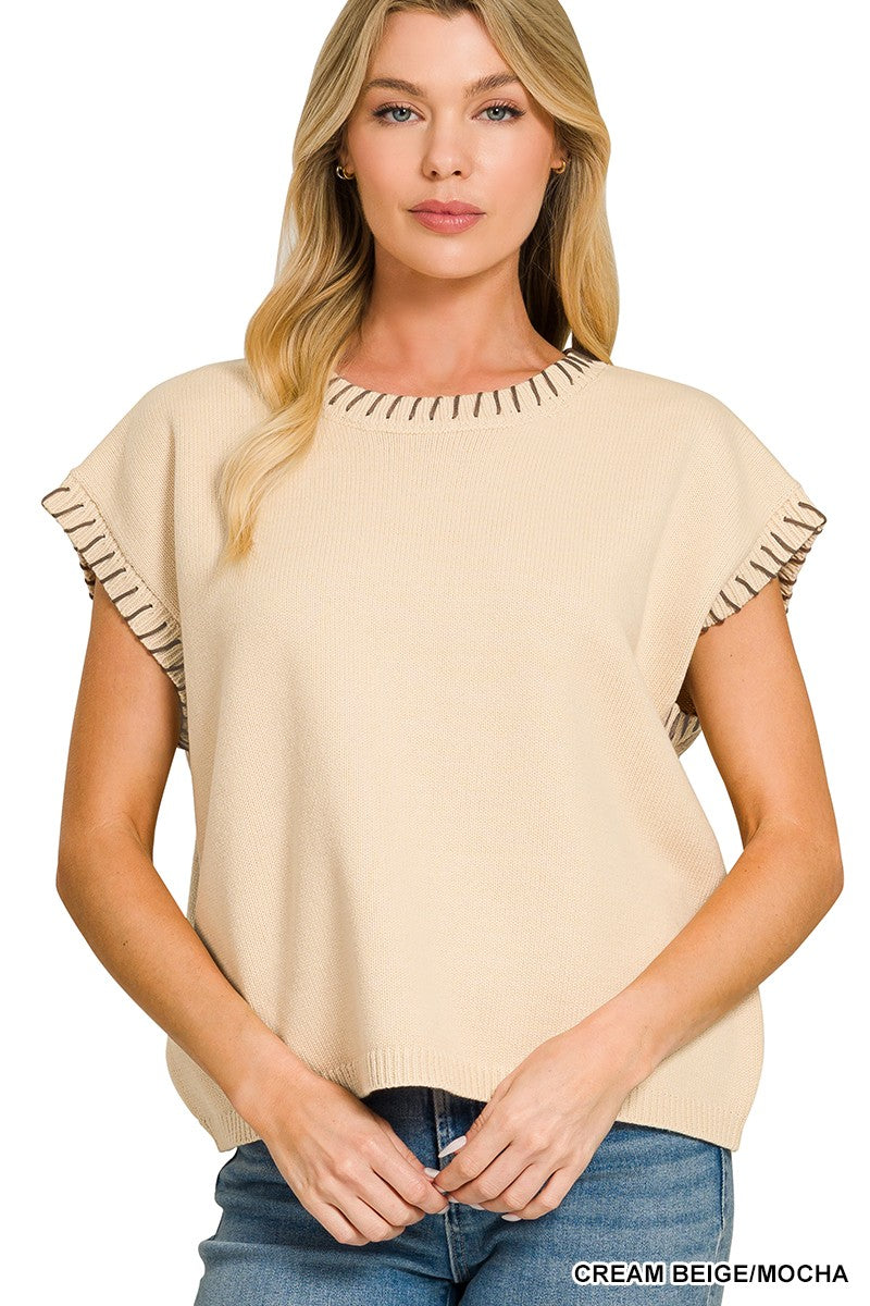 Stitch Detailed Oversize Sweater