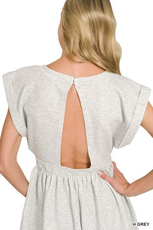 Scuba Open Back Romper - Black
