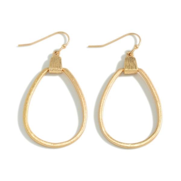 Gold Metal Tone Tear Drop Earrings