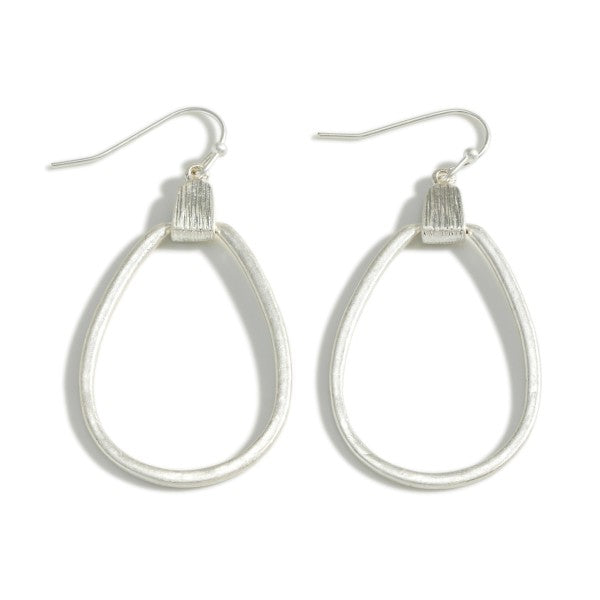 Silver Metal Tone Tear Drop Earrings