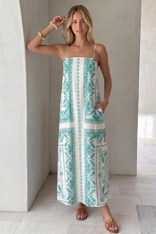 Paisley Print Maxi Dress