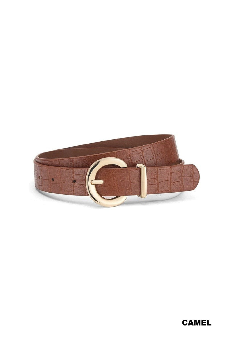 Gold Buckle Camel Fashion Belt