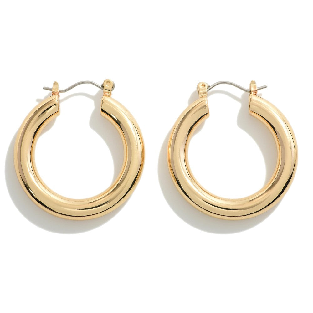 Chunky Brass Hollow Hoop