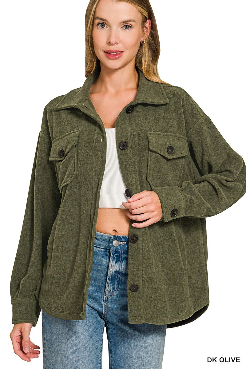 Oversized Basic Fleece Shacket