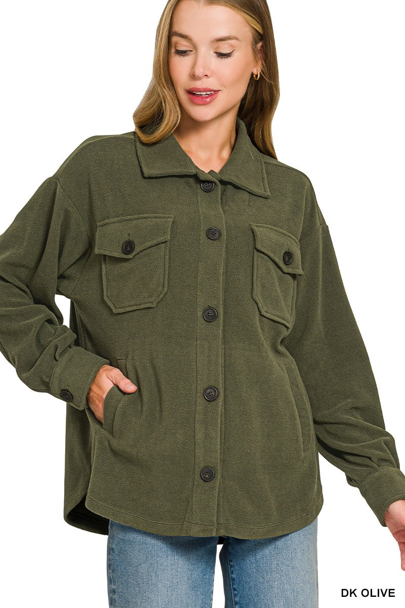 Oversized Basic Fleece Shacket
