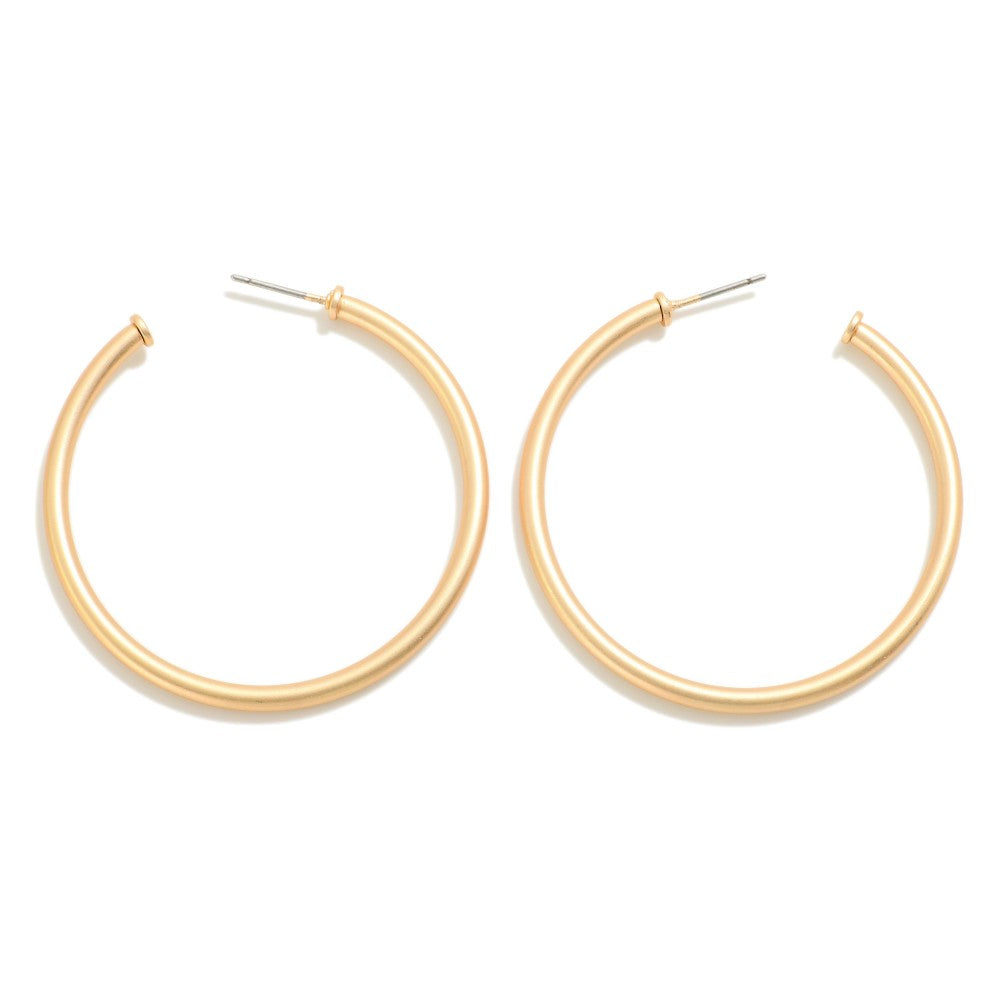 Simple Gold Metal Hoop Earrings