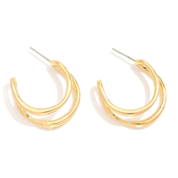 Layered Wavy Hoop Earrings