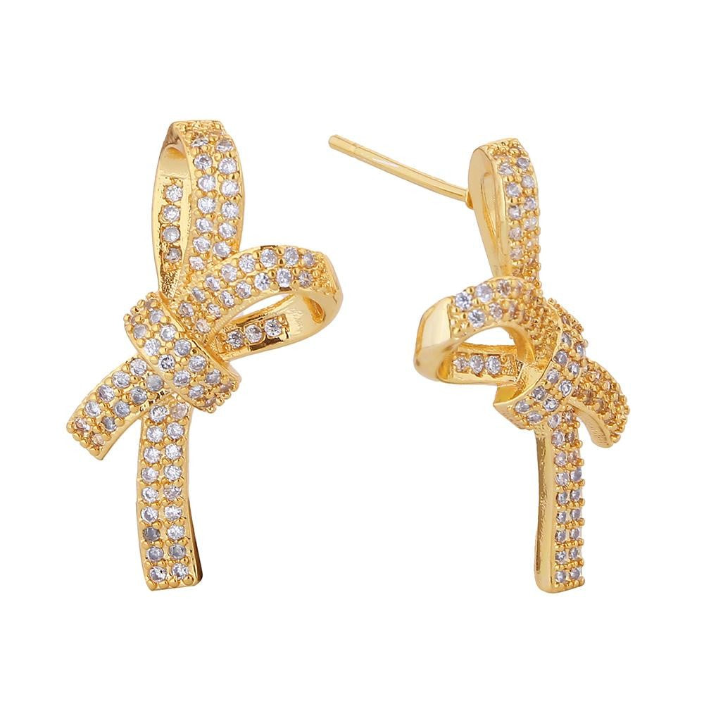Bow Sparkle Knot Stud Earrings