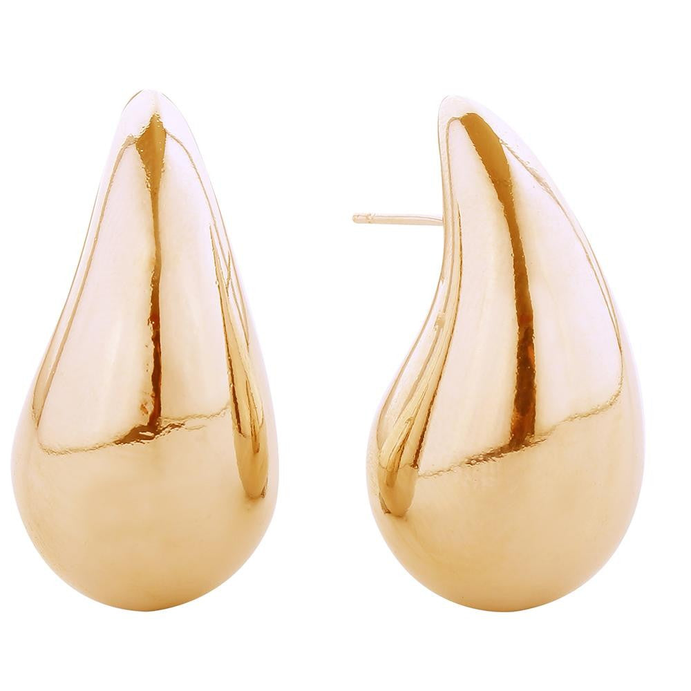 Tear Drop Gold Earrings