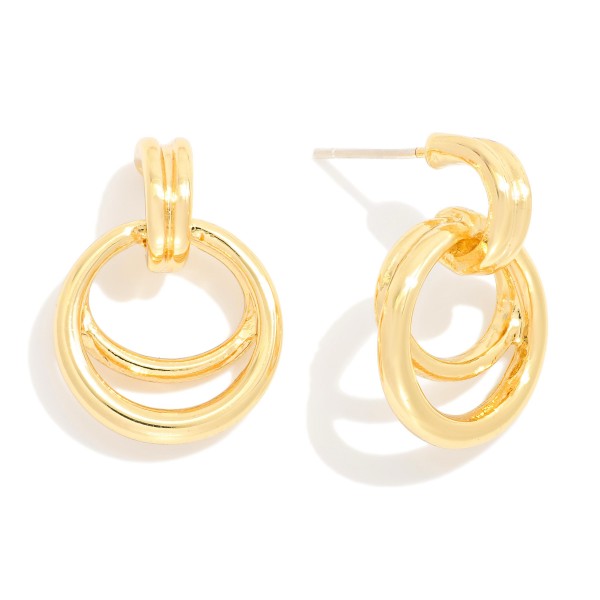 Door Knocker Layered Drop Hoop