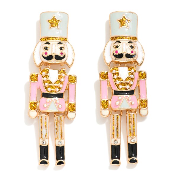 Enamel Nutcracker Drop Earrings