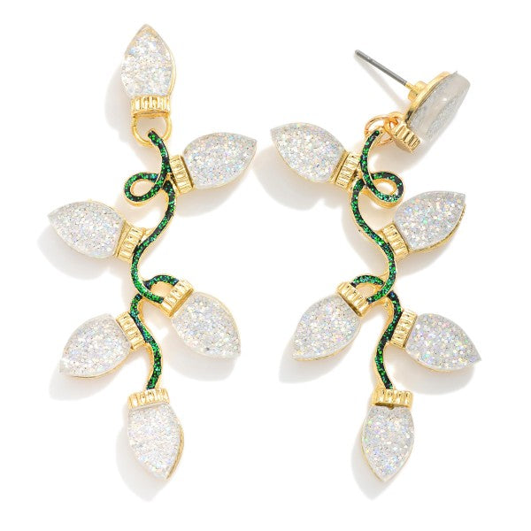 Rhinestone Christmas Lights Drop Earrings