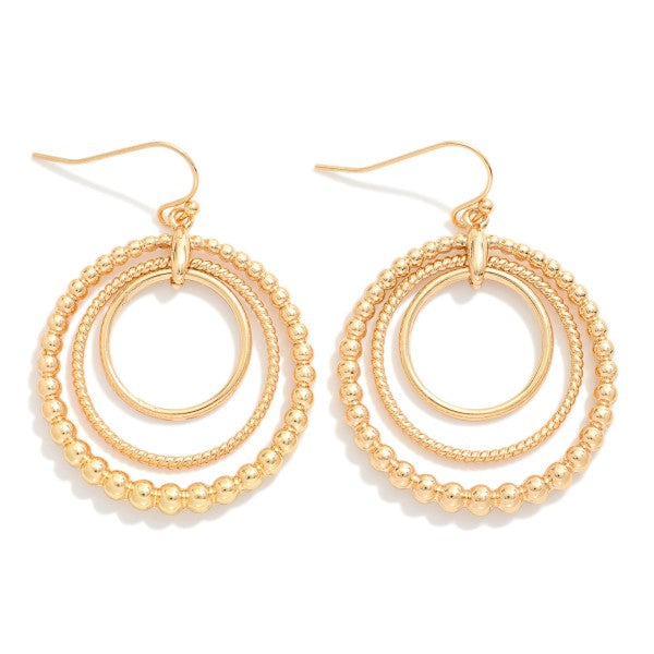 Linked Hoop Drop Earrings Featuring Beaded Detail