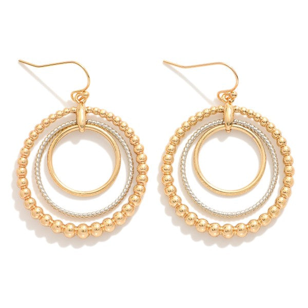 Linked Hoop Drop Earrings Featuring Beaded Detail