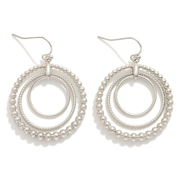 Linked Hoop Drop Earrings Featuring Beaded Detail