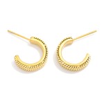 Stainless Steel Herring bone Chain Link Hoop Earrings