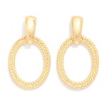 Braided Metal Oval Drop Earring