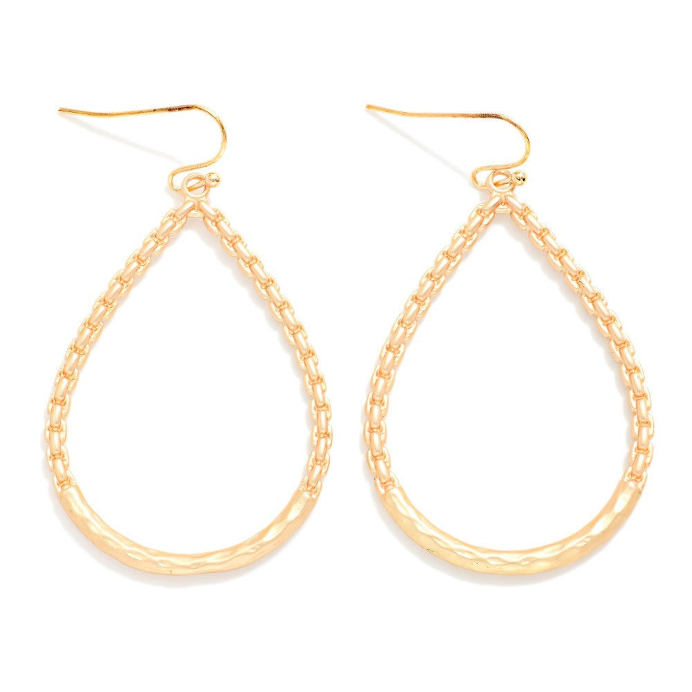 Chain Link Teardrop Drop Earring - Gold
