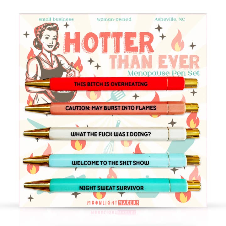Hotter Than Ever - Menopause Pen Set - Funny Gift For Her