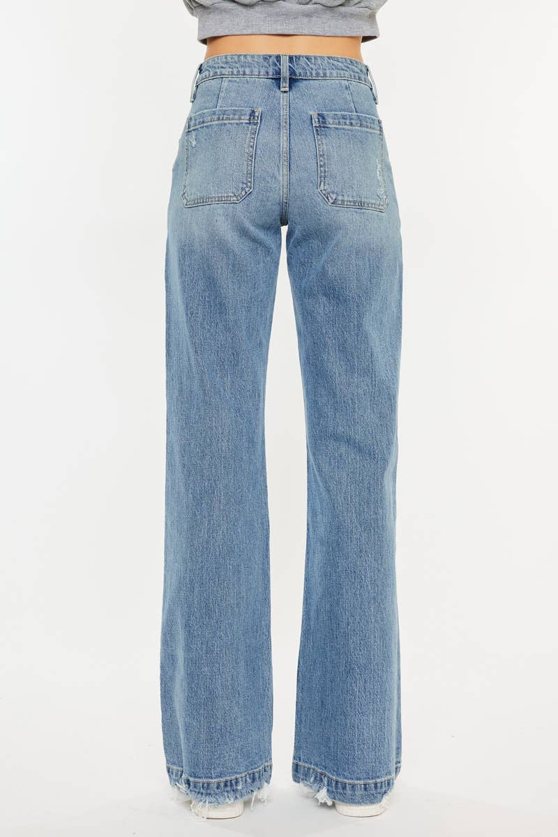 HIGH RISE WIDE FLARE JEANS