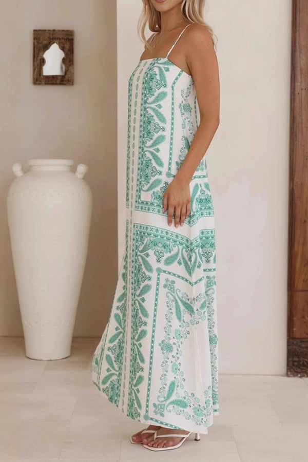 Paisley Print Maxi Dress