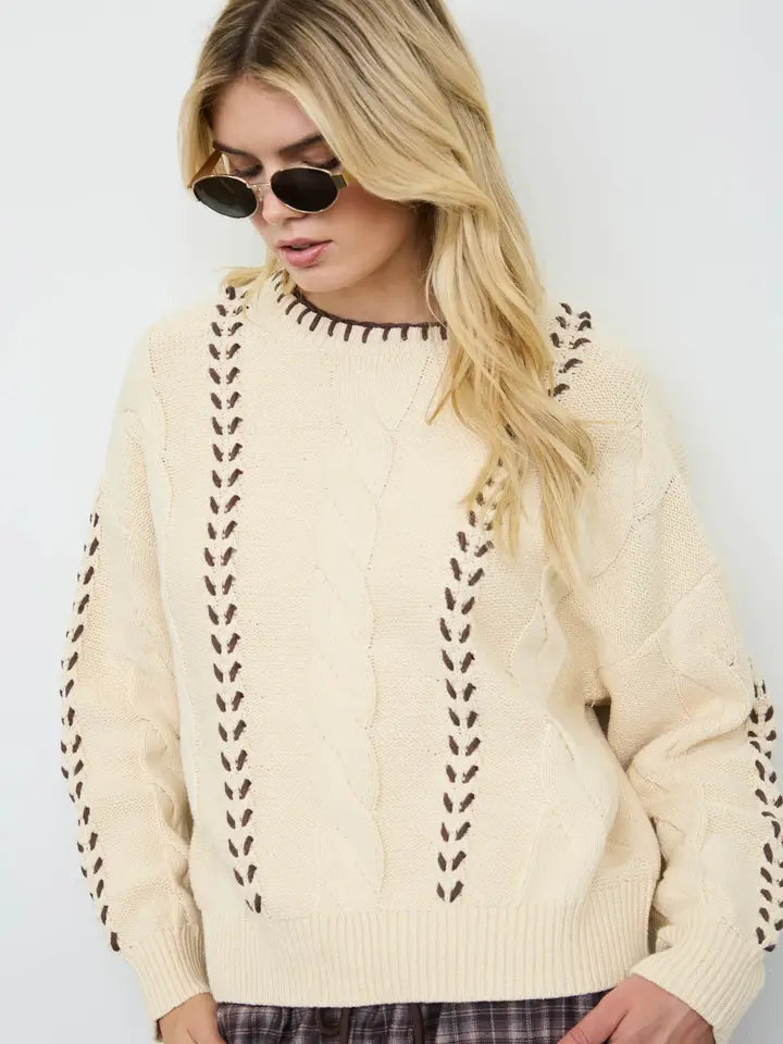 Cable Knit Pullover Sweater