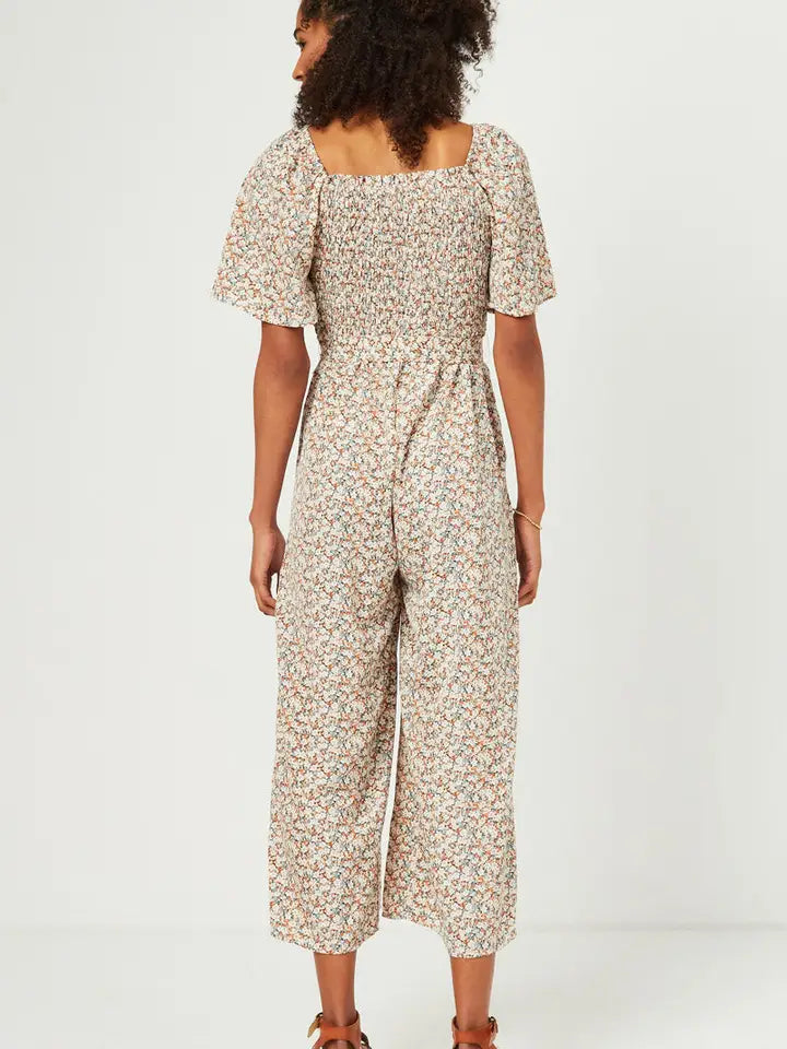 Square Neck Belted Palazzo Jumpsuit