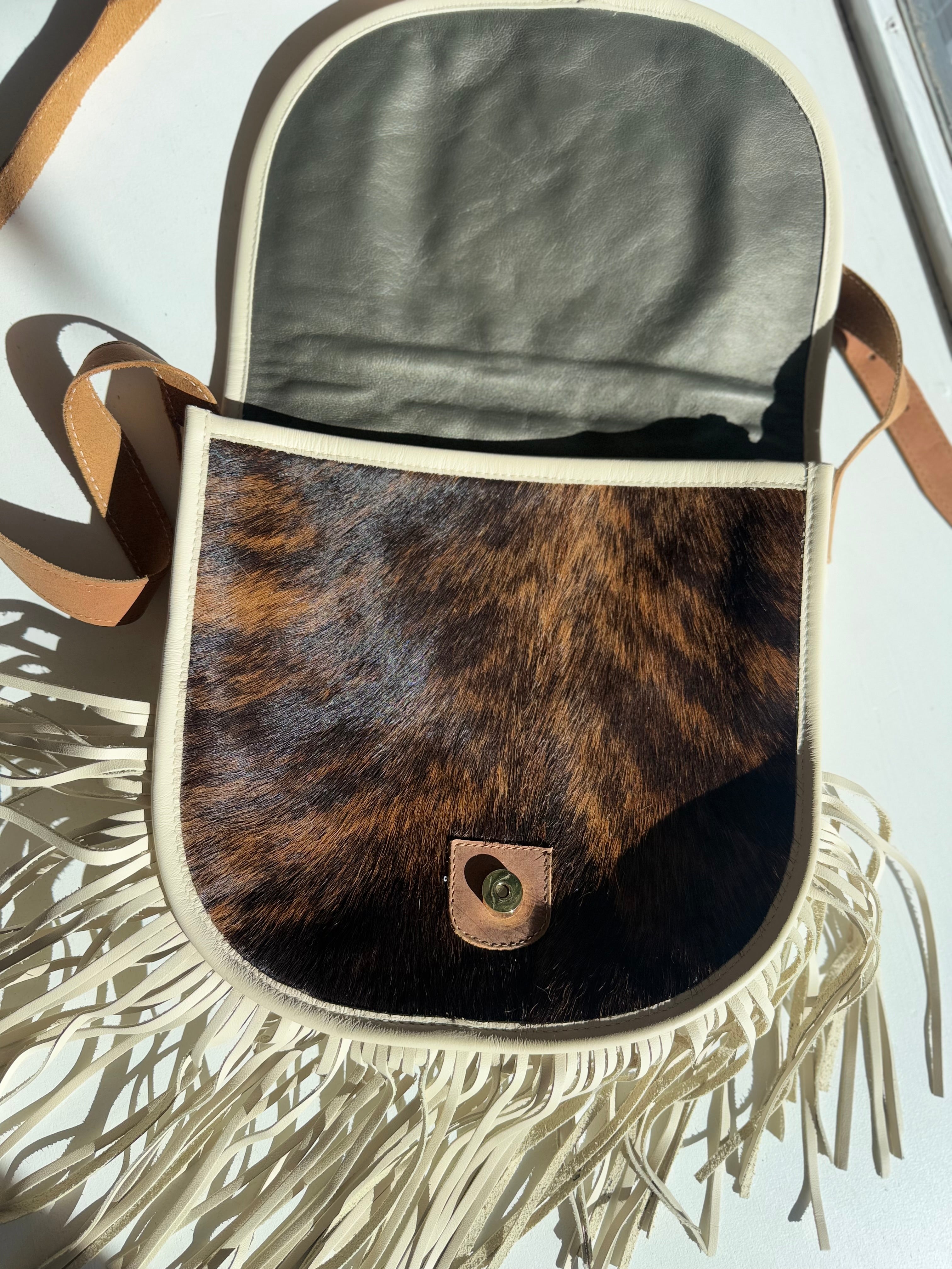 white fringe crossbody