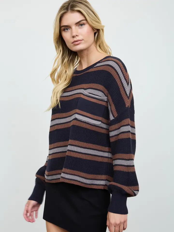 Stripe Long Sleeve Knit Sweater