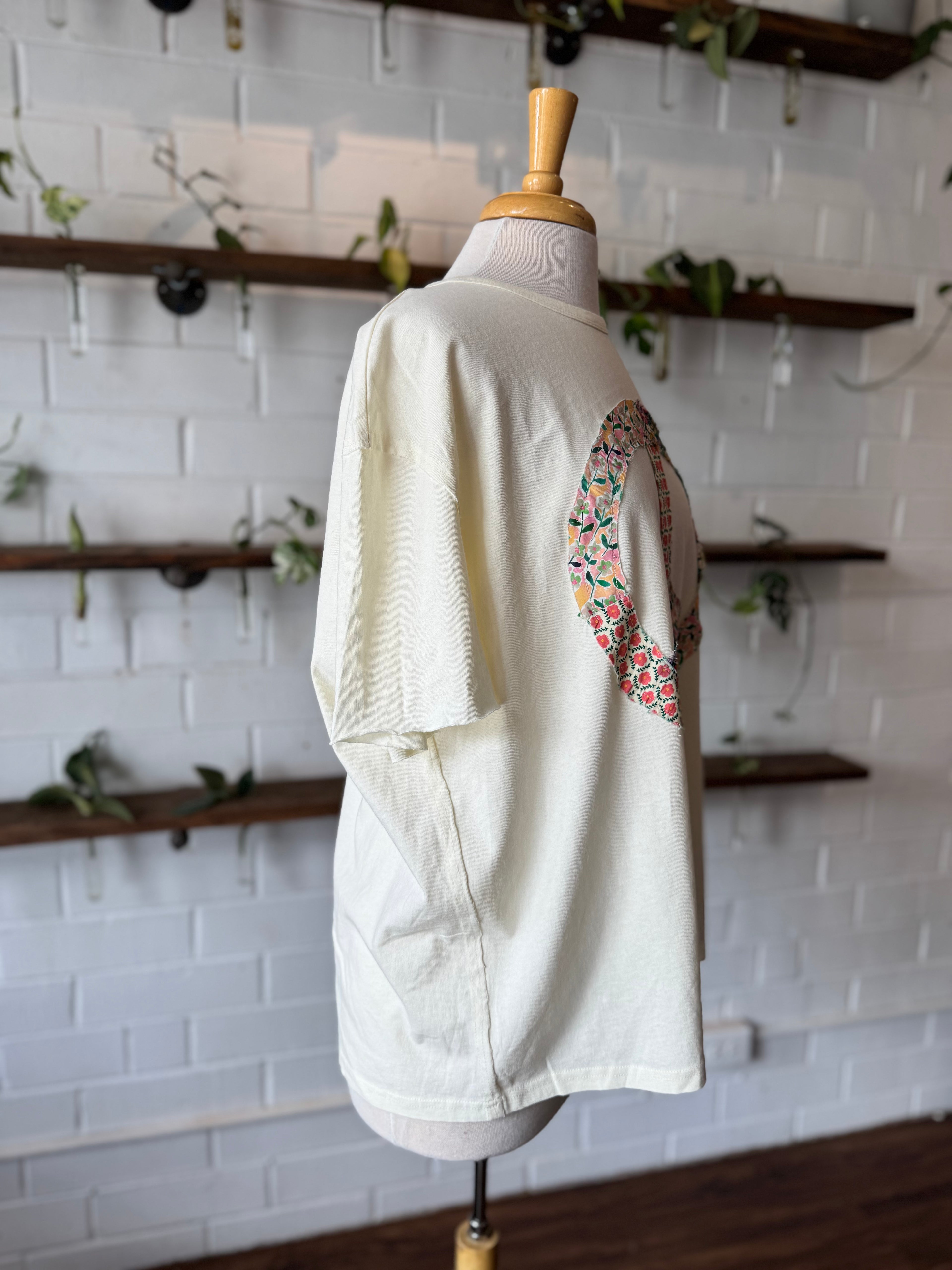 Peace Sign Patchwork Tee