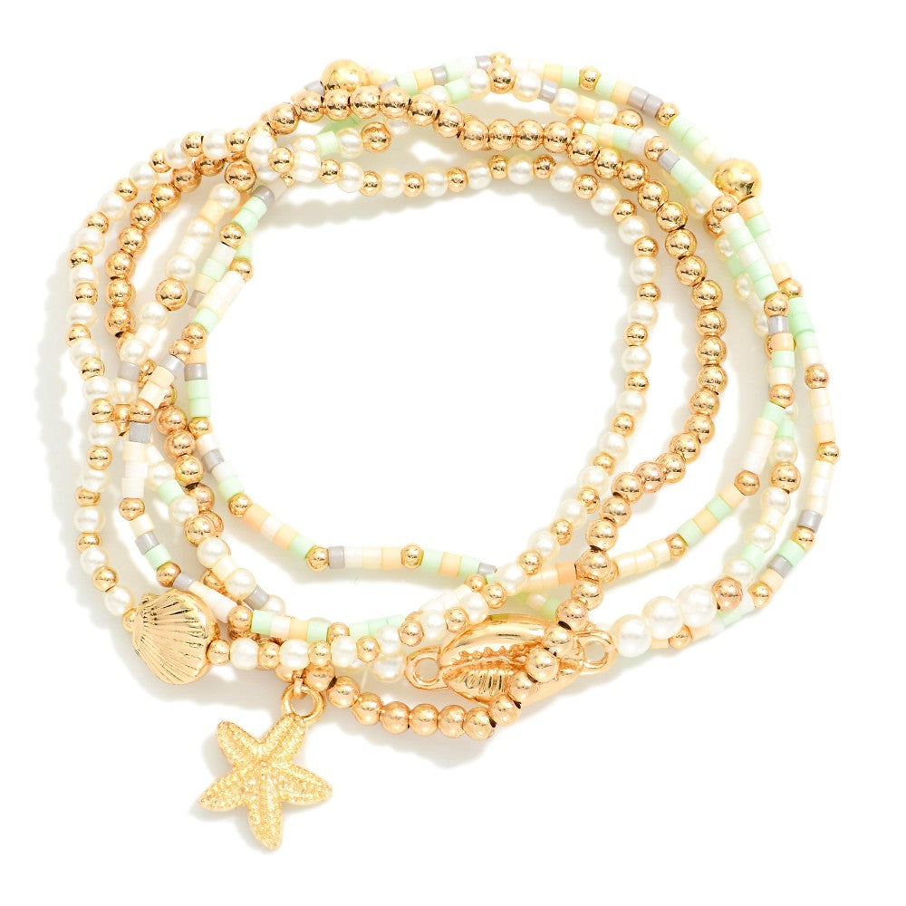 Beachy Bracelet Stack - Mint