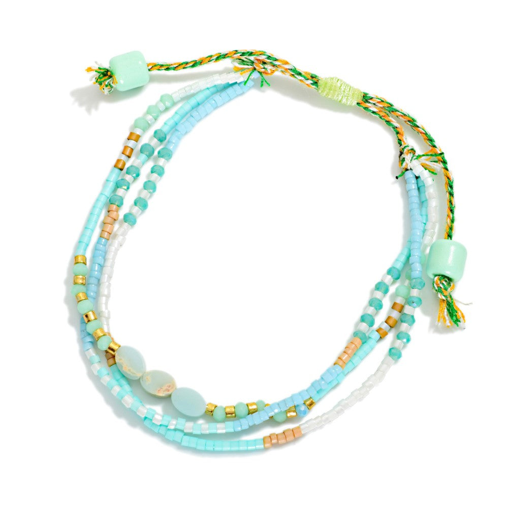 Adjustable Multi Colored Friendship Bracelet Featuring Different Beads