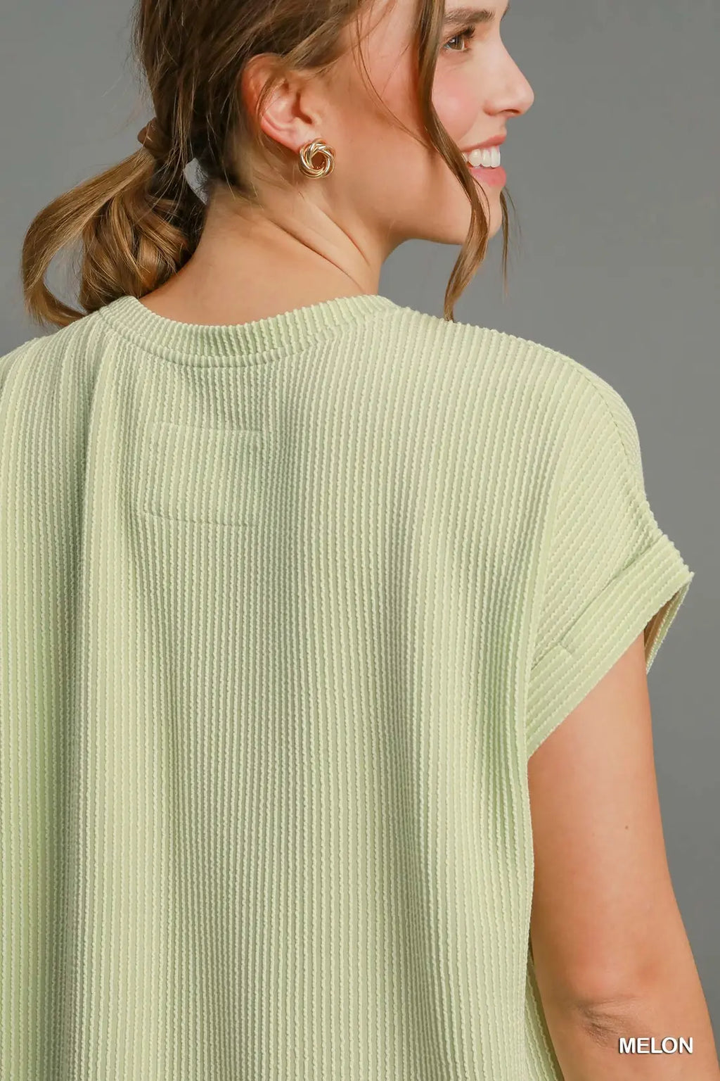 Textured Knit Midi Dress - Melon