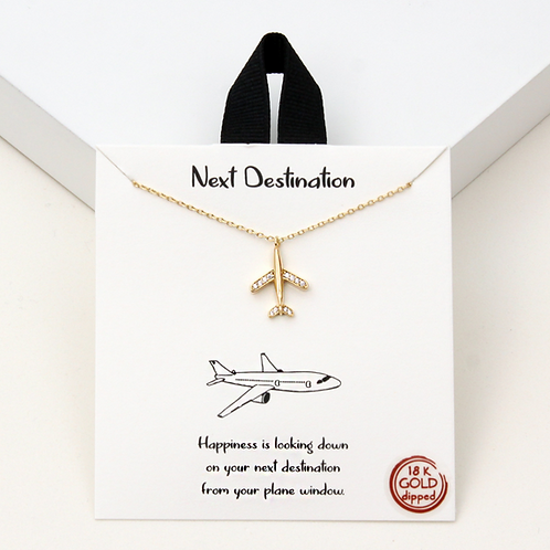 Next Destination Airplane Necklace