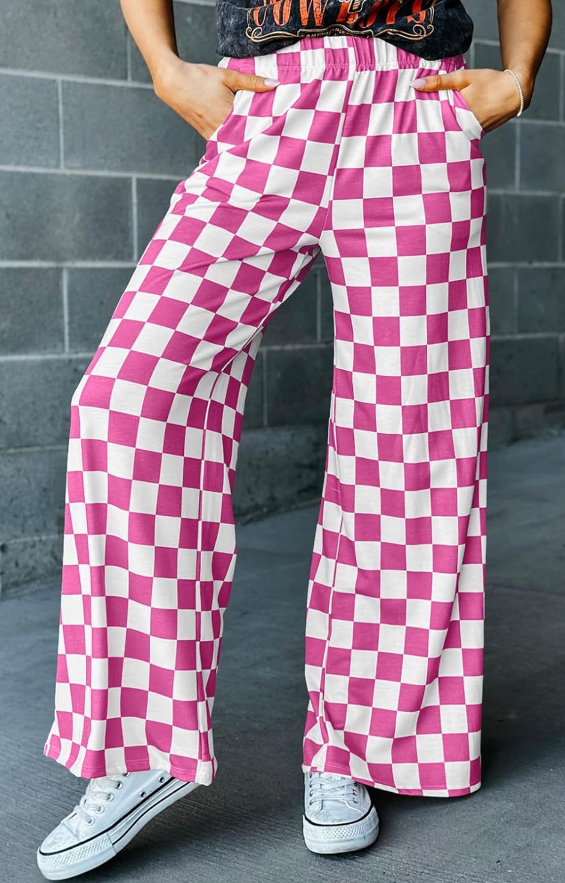 Pink & White Checkered Pants
