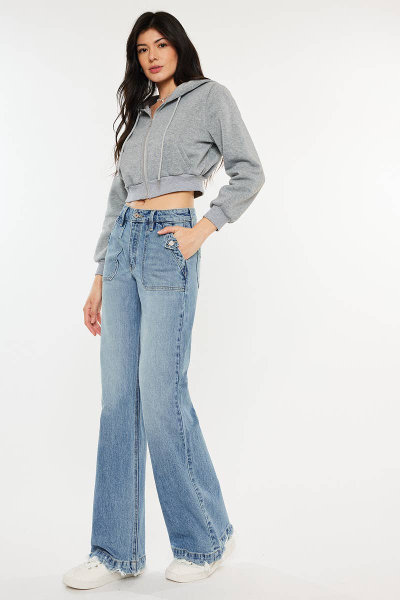 HIGH RISE WIDE FLARE JEANS