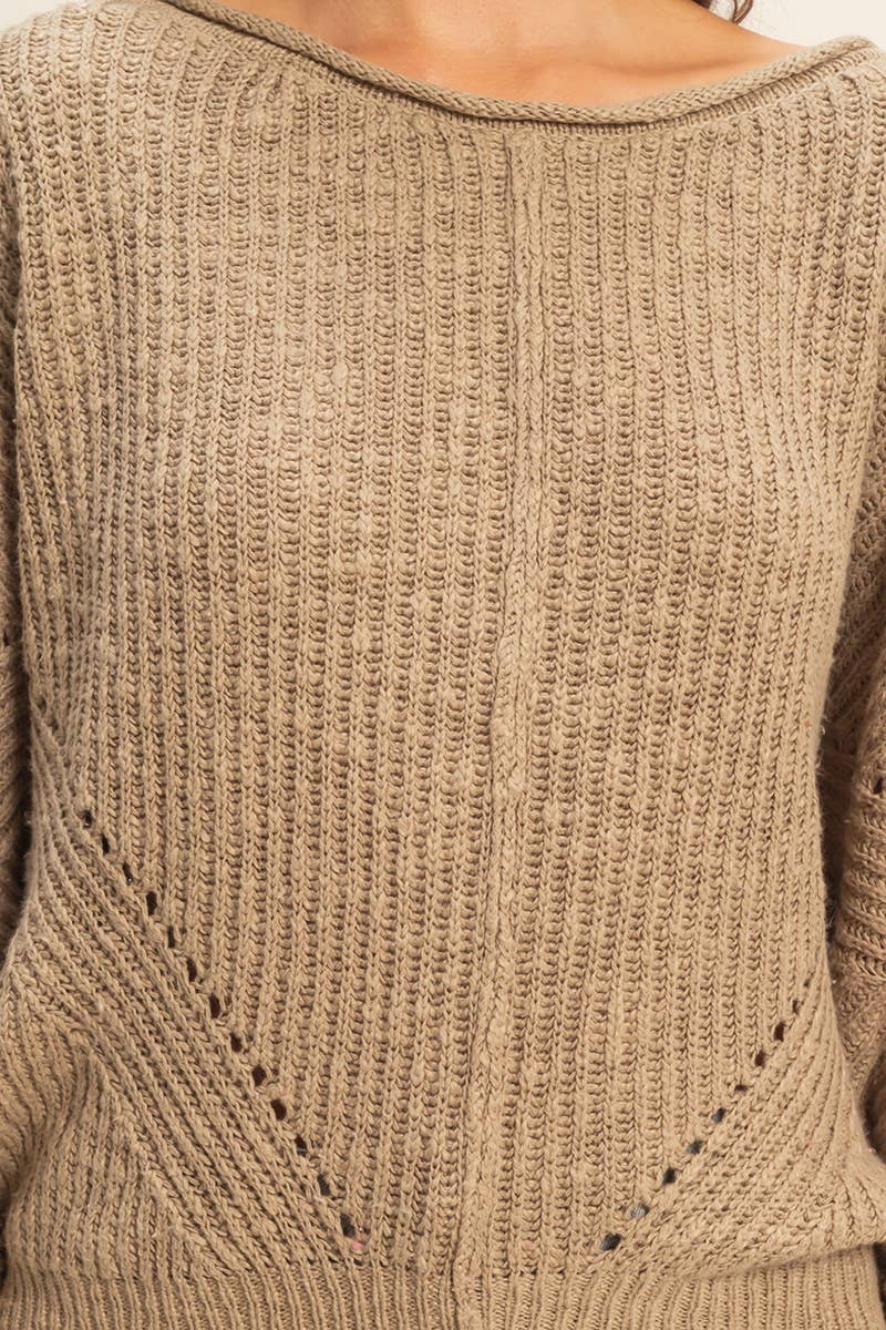 Ribbed Drop Sleeve Sweater