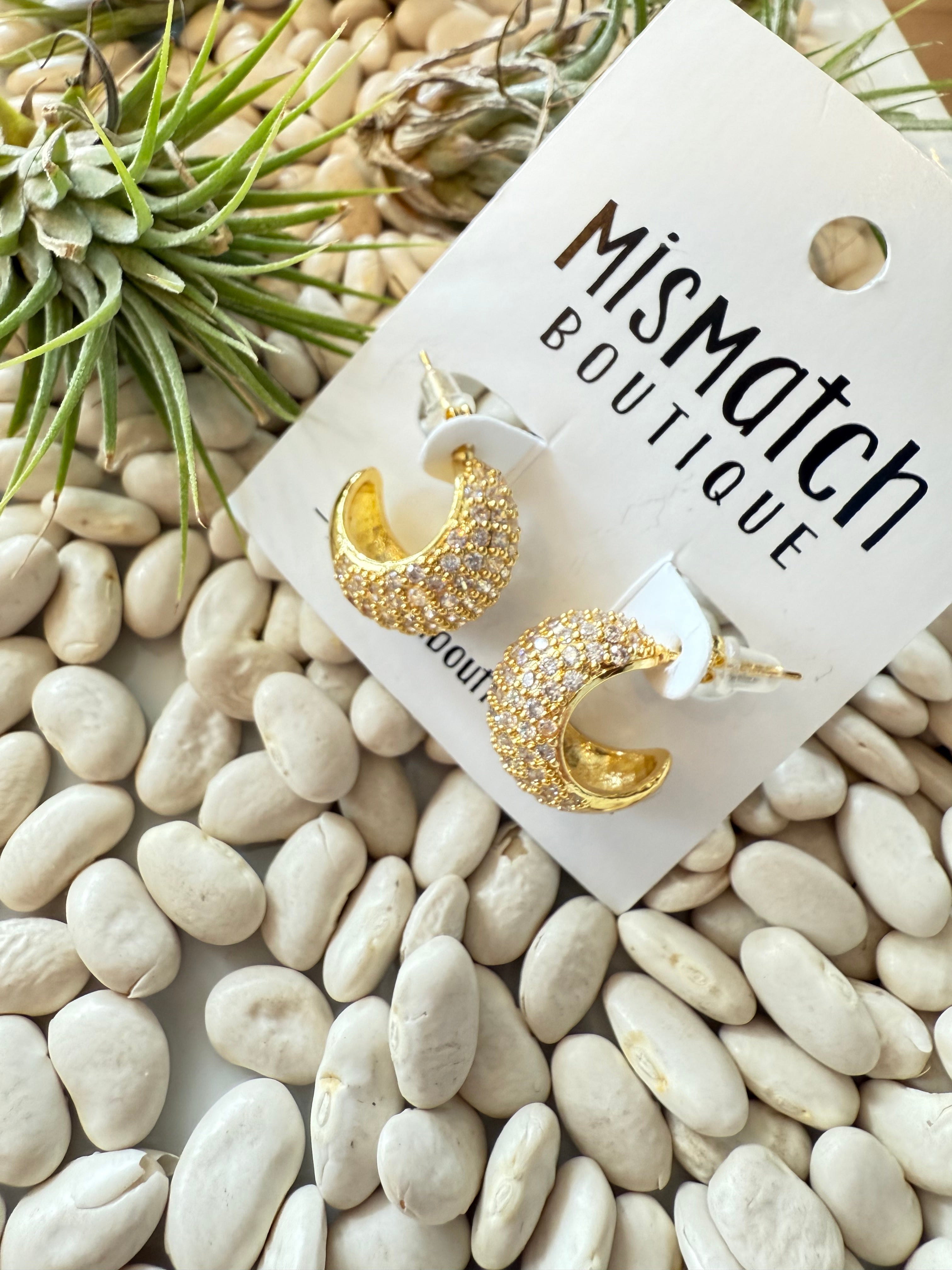Gold Rhinestone Huggies