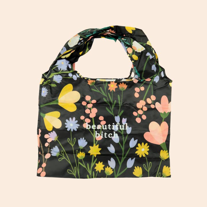 Reusable Nylon Tote Bag / Floral
