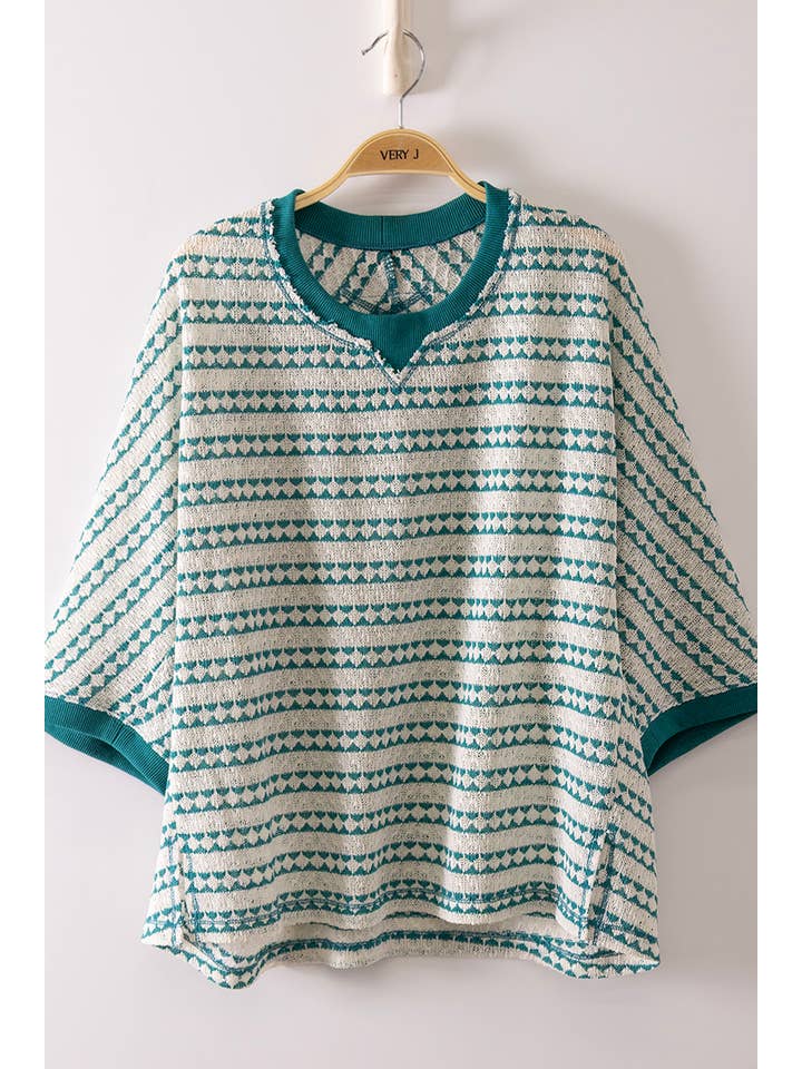Textured Stripe Knit Top