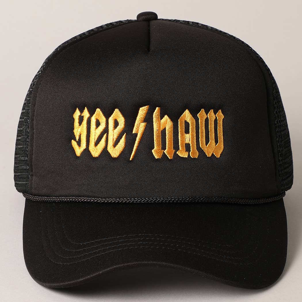 Yee-Haw Letter Graphic Embroidered Foam Trucker Hat