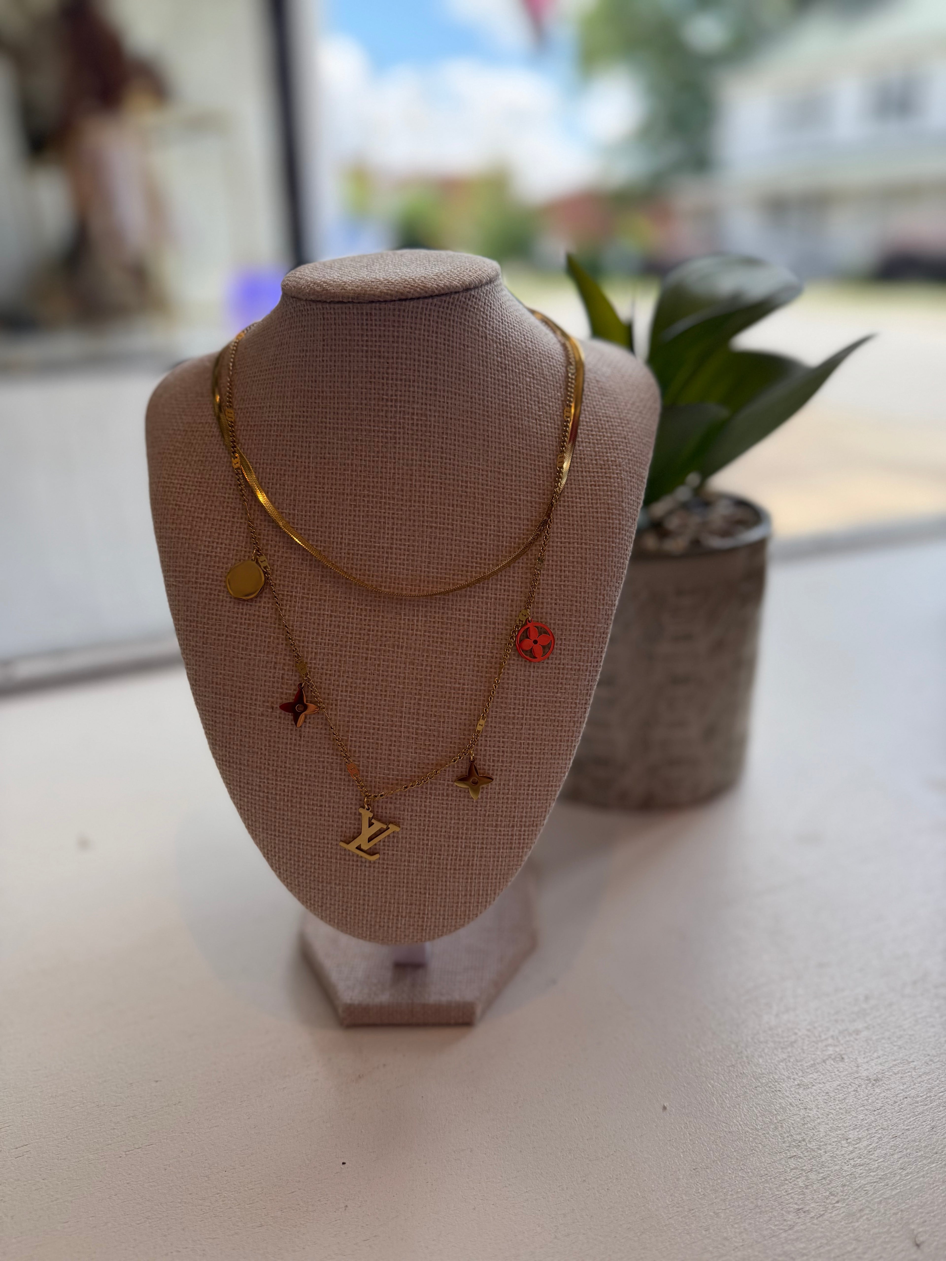 Gold LV Layered Necklace